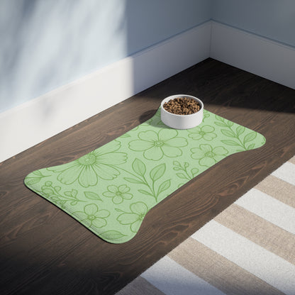 Floral Pet Feeding Mats - Cute & Functional Dog and Cat Mat for Food and Water Bowls