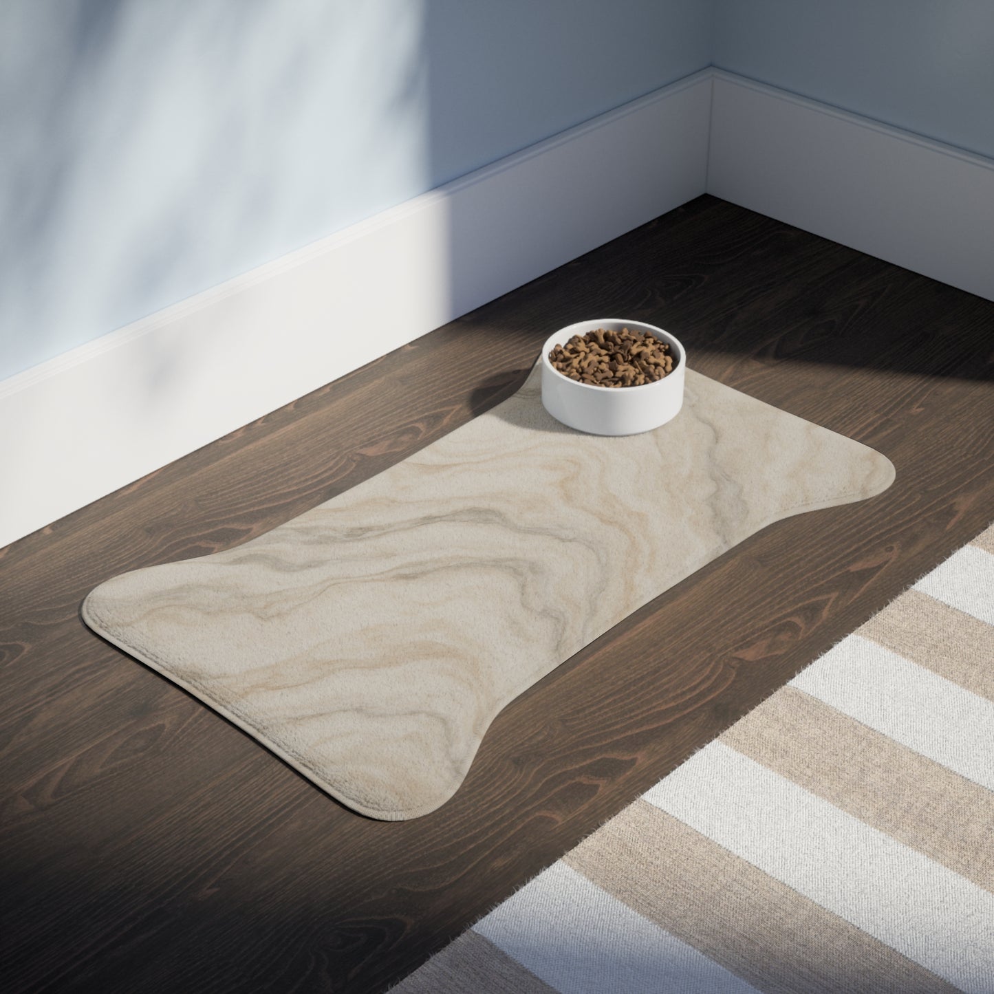 Elegant Marble Pet Feeding Mat - Stylish Dog Bowl Mat for Home Décor