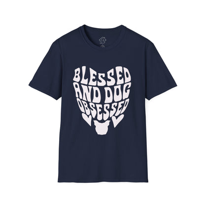 Blessed and Dog Obsessed Unisex Softstyle T-Shirt - Perfect Gift for Dog Lovers