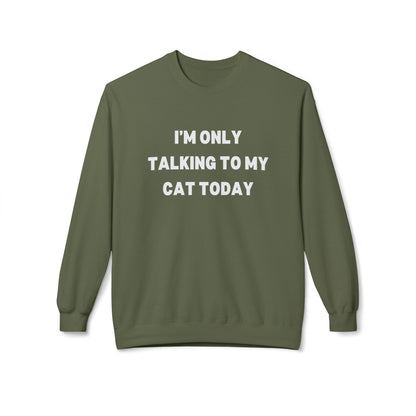 Funny Cat Lover Sweatshirt - I'm Only Talking to My Cat Today