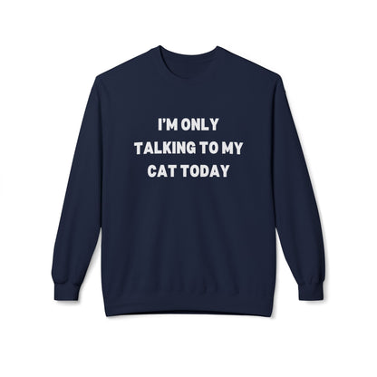 Funny Cat Lover Sweatshirt - I'm Only Talking to My Cat Today