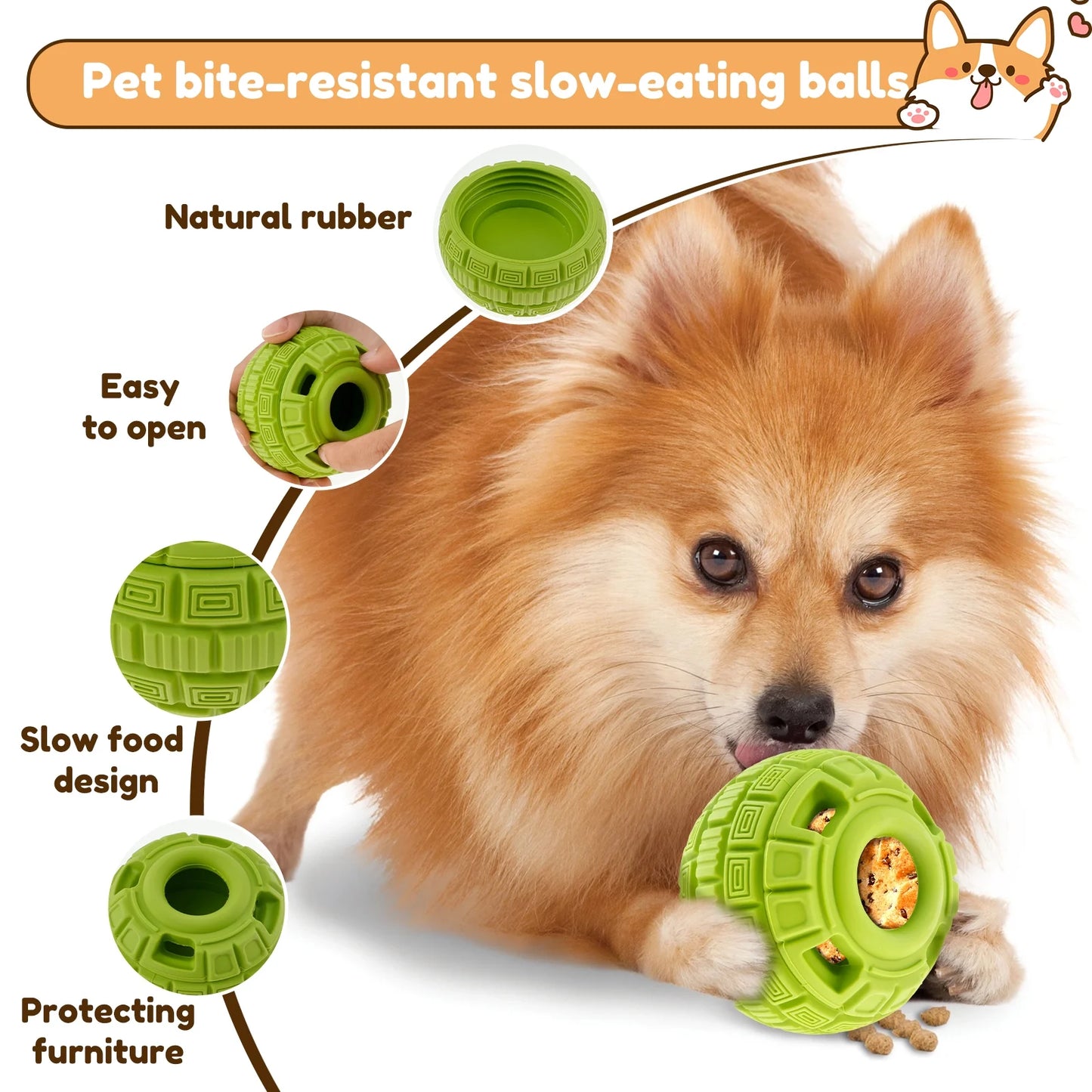 Frozen Dog Treat Ball Rubber Frozen Treat Dog Toys Slow Food Training Frozen Dog Treats Dispenser Interactive Frozen Dog Lick Treat Ball with Treat Tray Mold for Dogs Puppy