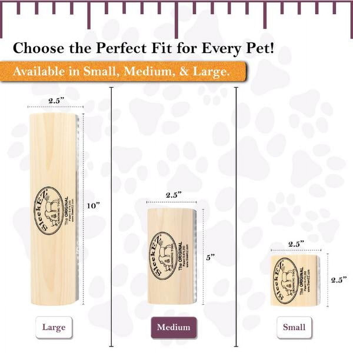 Sleekez Dog Brush for Shedding & Grooming, Deshedding Tool for Short & Long Haired Dogs, Dog Comb, 5 Inches Long, 4Oz Weight