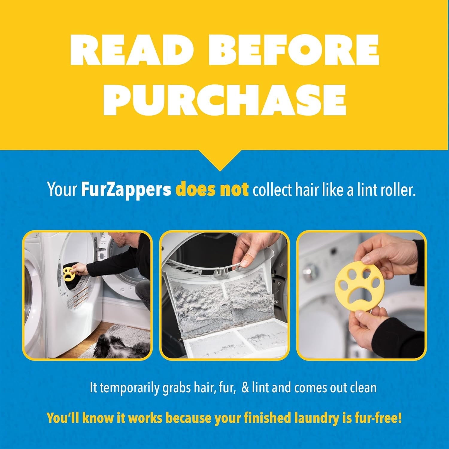 Pet Hair Remover for Laundry, 4 Pack - Reusable Dog & Cat Hair Remover Tool