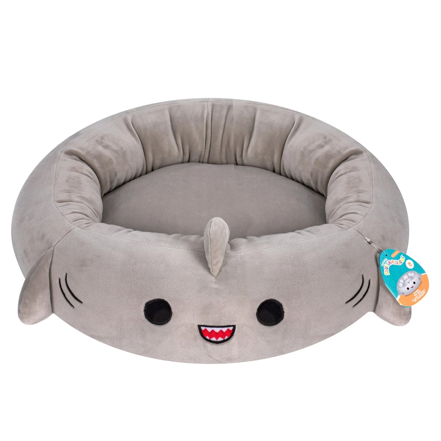 24 Inch Gray Shark Pet Bed - Medium Ultra Soft Plush Pet Bed