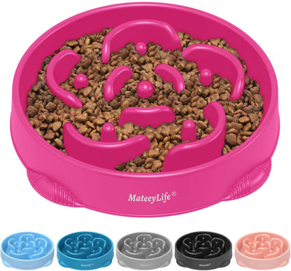 Slow Feeder Dog Bowls 2PCS, Anti-Choking Puzzle Dog Food Bowls, Anti-Slip Interactive Feeding Slow down Eating, Bloat Stop Maze Dishes for All Breeds Pets