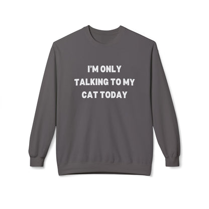 Funny Cat Lover Sweatshirt - I'm Only Talking to My Cat Today