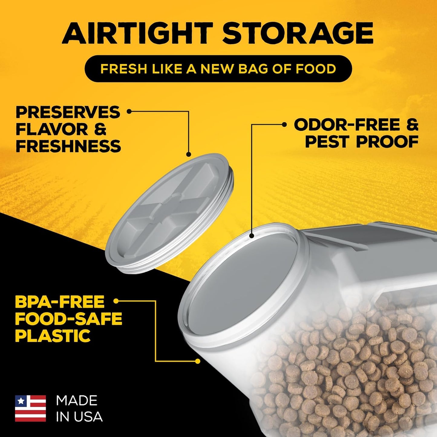 Vittles Vault Pet Food Storage Containers - Sealed Dog and Cat Food Storage Container, Fits up to 25Lbs, Made in the USA - [12"L X 13.75"H]