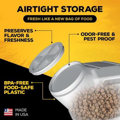 Vittles Vault Pet Food Storage Containers - Sealed Dog and Cat Food Storage Container, Fits up to 25Lbs, Made in the USA - [12"L X 13.75"H]