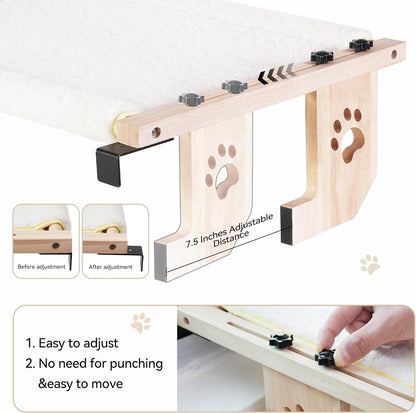 Cat Window Hammock,Cat Window Perch,Cat Window Bed,Easy to Adjust Cat Hammock for Window, Bedside,Drawer and Cabinet