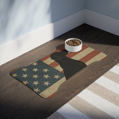 Patriotic Dog Feeding Mat - Americana Style Dog Bowl Mat
