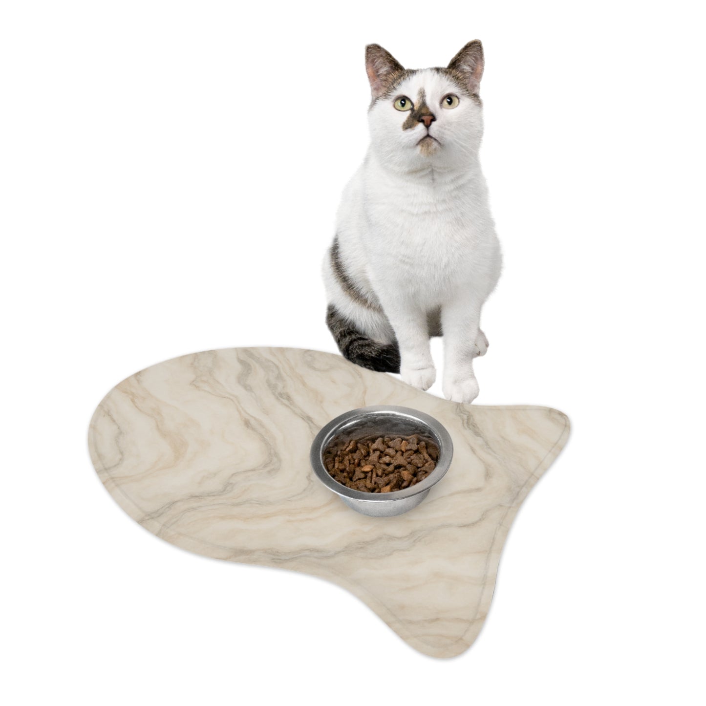 Elegant Marble Pet Feeding Mat - Stylish Dog Bowl Mat for Home Décor
