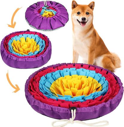 Snuffle Mat for Dogs, Interactive Sniff Mat for Slow Eating and Keep Busy, Adjustable Dog Digging Toys Encourages Natural Foraging Skills and Mental Stimulation