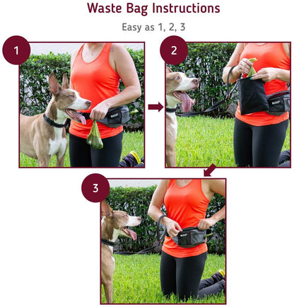 | Packup Pouch | Dog Treat Training Pouch with Waste Bag Dispenser | Adjustable Waist Belt Fanny Pack Design | Gray