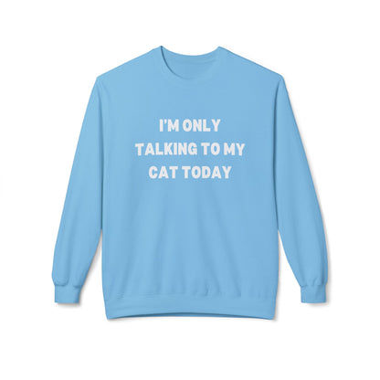 Funny Cat Lover Sweatshirt - I'm Only Talking to My Cat Today