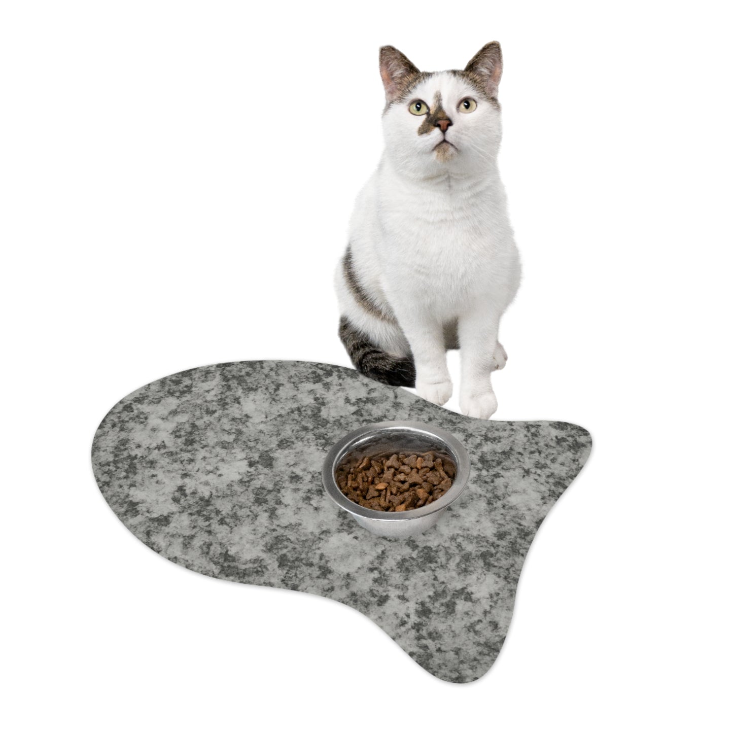 Stylish Pet Feeding Mat - Modern Gray Design for Dogs and Cats