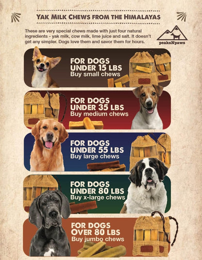 Yak Cheese Himalayan Dog Chews, High Protein, Natural Dog Treats Small Dogs, Lactose Free Chew Sticks for Aggressive Chewers, Long Lasting Pet Treat for Dogs under 15 Lbs, 9 Small Chews