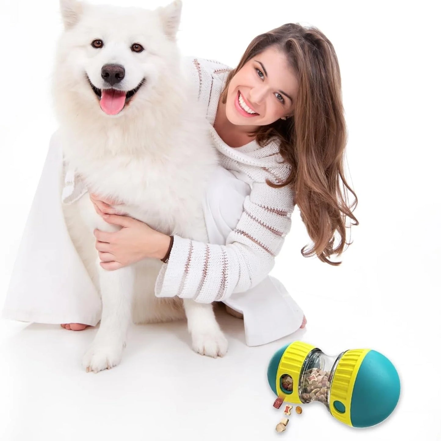 Dog Treat Dispenser, Adjustable Interactive Dog Enrichment Toys, Dog Food Puzzle Balls for Bored Puppies