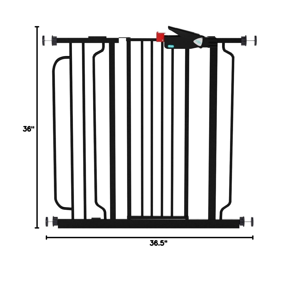 Easy Step Extra Tall Walk Thru Baby Gate, Bonus Kit, Includes 4-Inch Extension Kit, Pressure Mount Kit and Wall Cups and Mounting Kit, Black, 4 Count (Pack of 1)