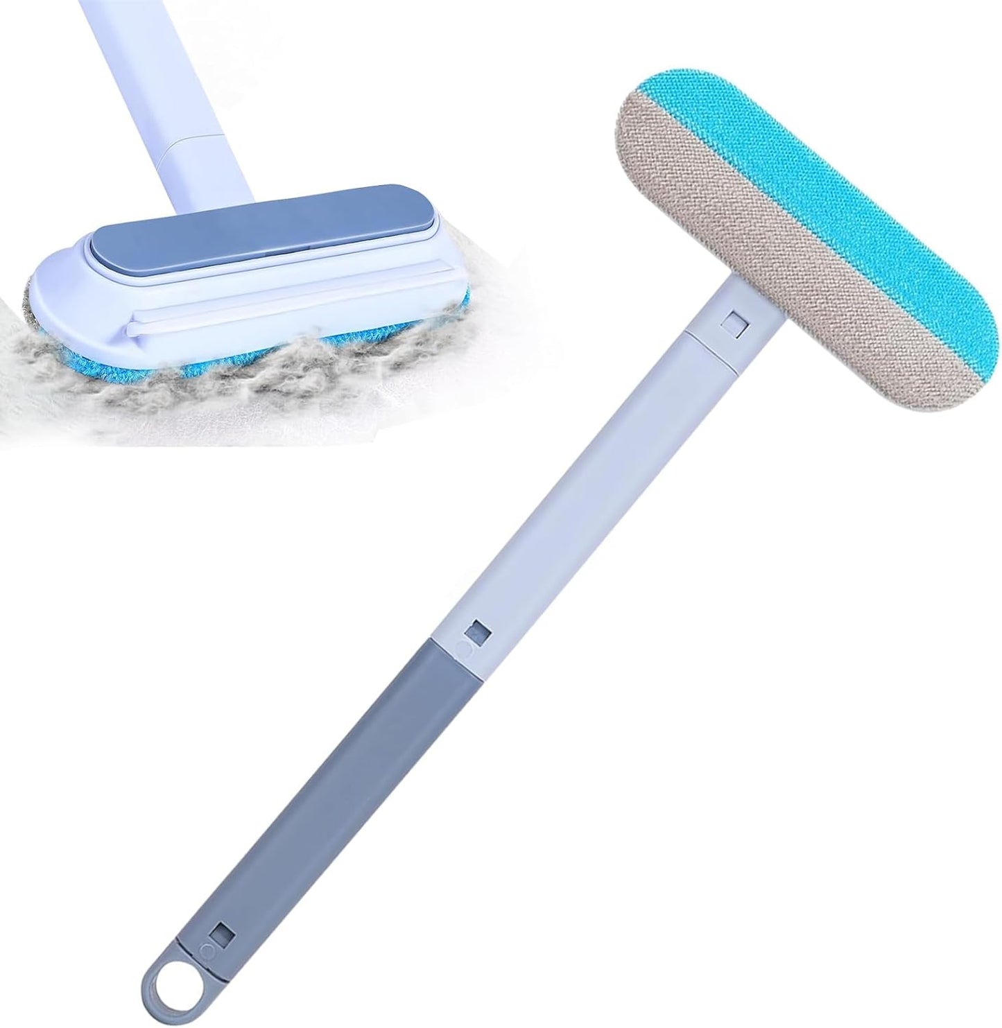 4 in 1 Cat and Dog Hair Remover, Pet Hair Removal with 17-Inch Extra Long Handle for Couch, Furniture, Carpet, Clothes, Bedding, Tile, Hardwood Floor, Car, Window, Cat Fur Removal Cleaning Tool