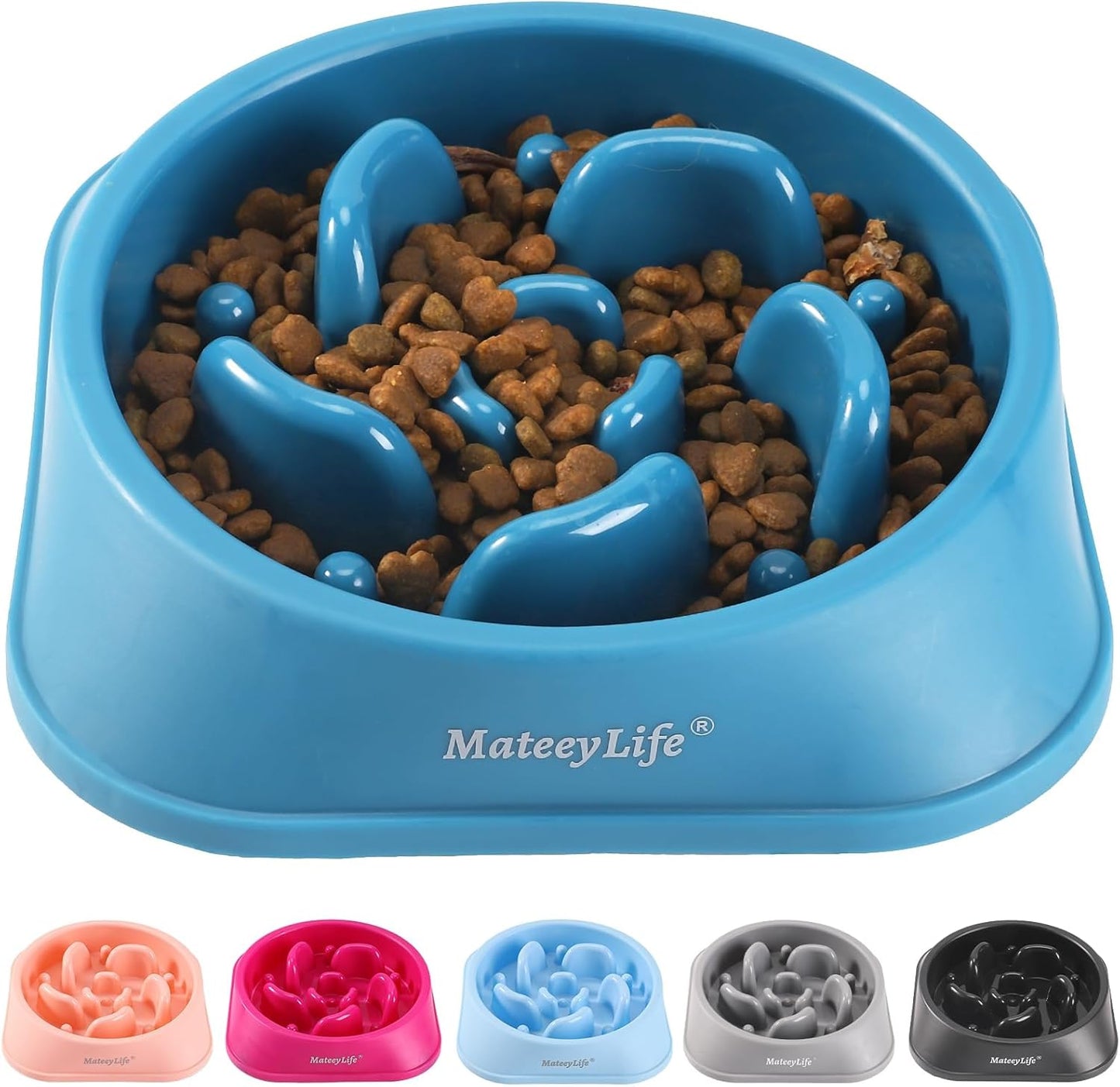 Slow Feeder Dog Bowls 2PCS, Anti-Choking Puzzle Dog Food Bowls, Anti-Slip Interactive Feeding Slow down Eating, Bloat Stop Maze Dishes for All Breeds Pets