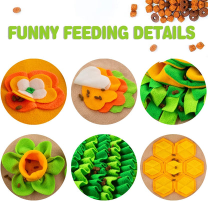 Snuffle Mat for Dogs - 40'' X 27'' Large Dog Feeding Mat with Nosework & Stress Relief for Natural Foraging (Orange)