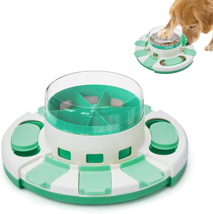 Dog Puzzle Toy 2 Levels, Slow Feeder, Pup Food Treat Feeding Dispenser for IQ Training and Entertainment for All Breeds 4.2 Inch Height