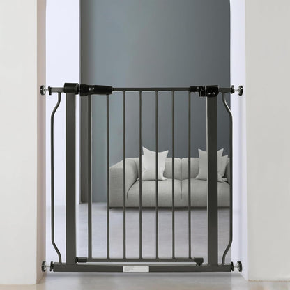 Walk-Thru Safety Gate for Baby and Pets, Child Proof Fence for Doorways, Stairways, Hallways, 29.1" to 33.8" Opening, 30" Height, White