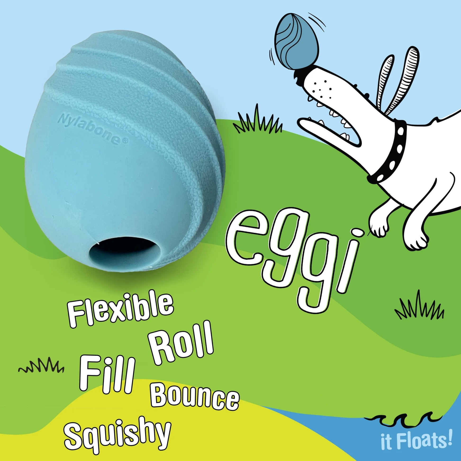 Eggi Interactive Dog Toy, Lightweight Bouncy Treat Toy, Creative Play & Exercise