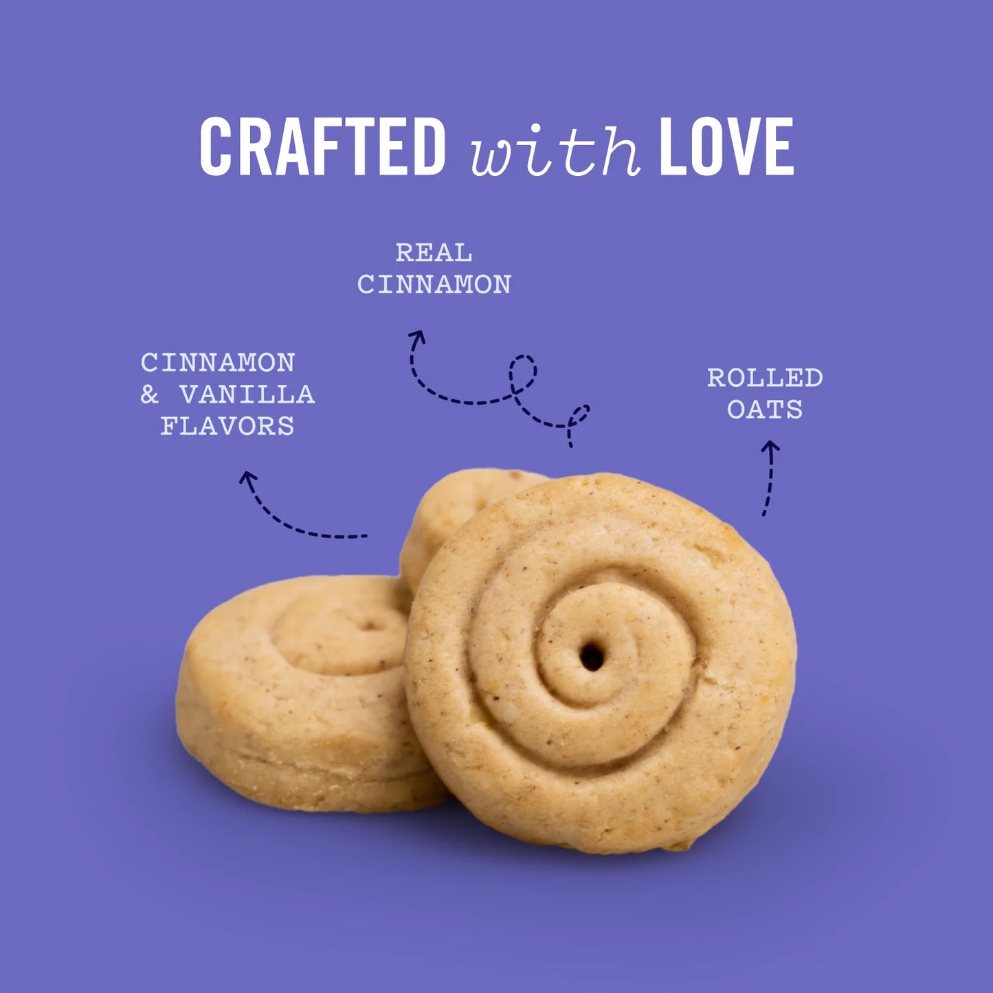 Cinnamutt Roll Crunch, Cinnamon Roll Flavored Crunchy Dog Treat, 25Oz