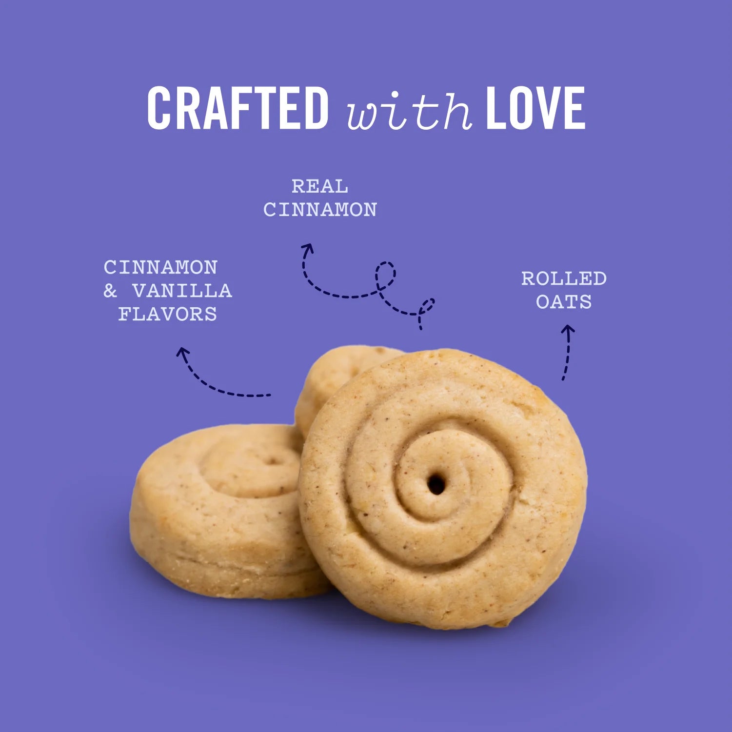 Cinnamutt Roll Crunch, Cinnamon Roll Flavored Crunchy Dog Treat, 25Oz