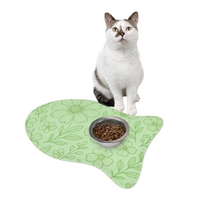 Floral Pet Feeding Mats - Cute & Functional Dog and Cat Mat for Food and Water Bowls