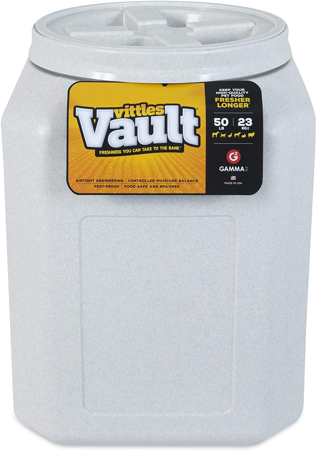 Vittles Vault Pet Food Storage Containers - Sealed Dog and Cat Food Storage Container, Fits up to 25Lbs, Made in the USA - [12"L X 13.75"H]