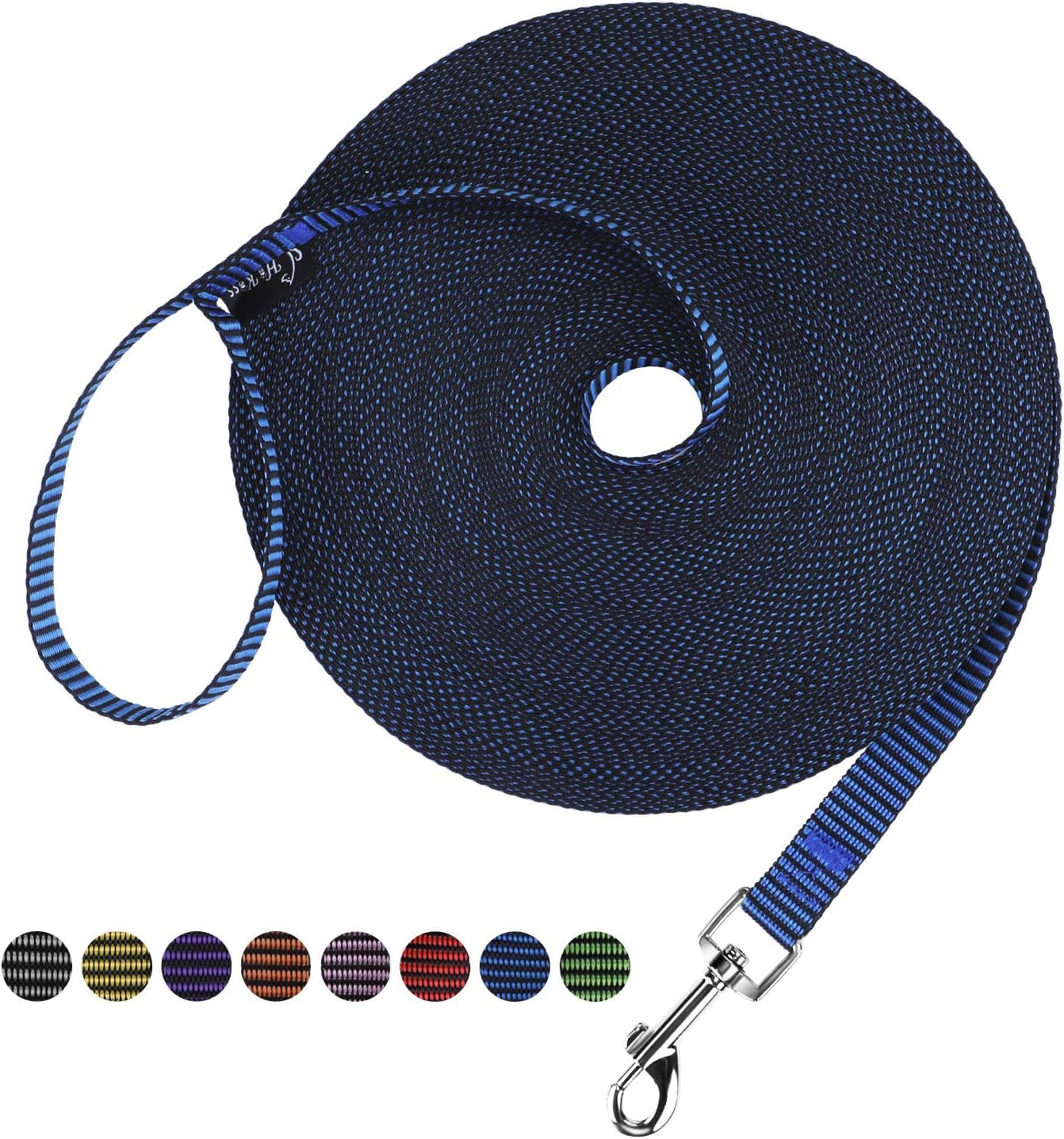 Dog/Puppy Obedience Recall Training Agility Lead - 15Ft 20Ft 30Ft 50Ft 100Ft Training Leash - Great for Play, Camping, or Backyard - Black 30Ft