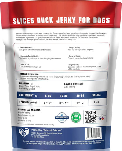 Duck Jerky Dog Treats 680GR - Human Grade Pet Snacks & Grain Free Organic Meat - Natural High Protein Dried Strips - Best Chews for Training Small & Large Dogs - Bulk Soft Pack (Duck)