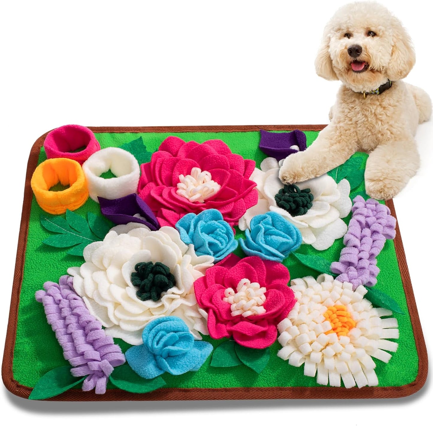 Snuffle Mat for Dogs Pet Treats Feeding Mat for Small/Medium Breed Dogs Non-Slip/Portable/Durable Interactive Dog Puzzle Toys Encourages Natural Foraging Skills (Rose Pink)