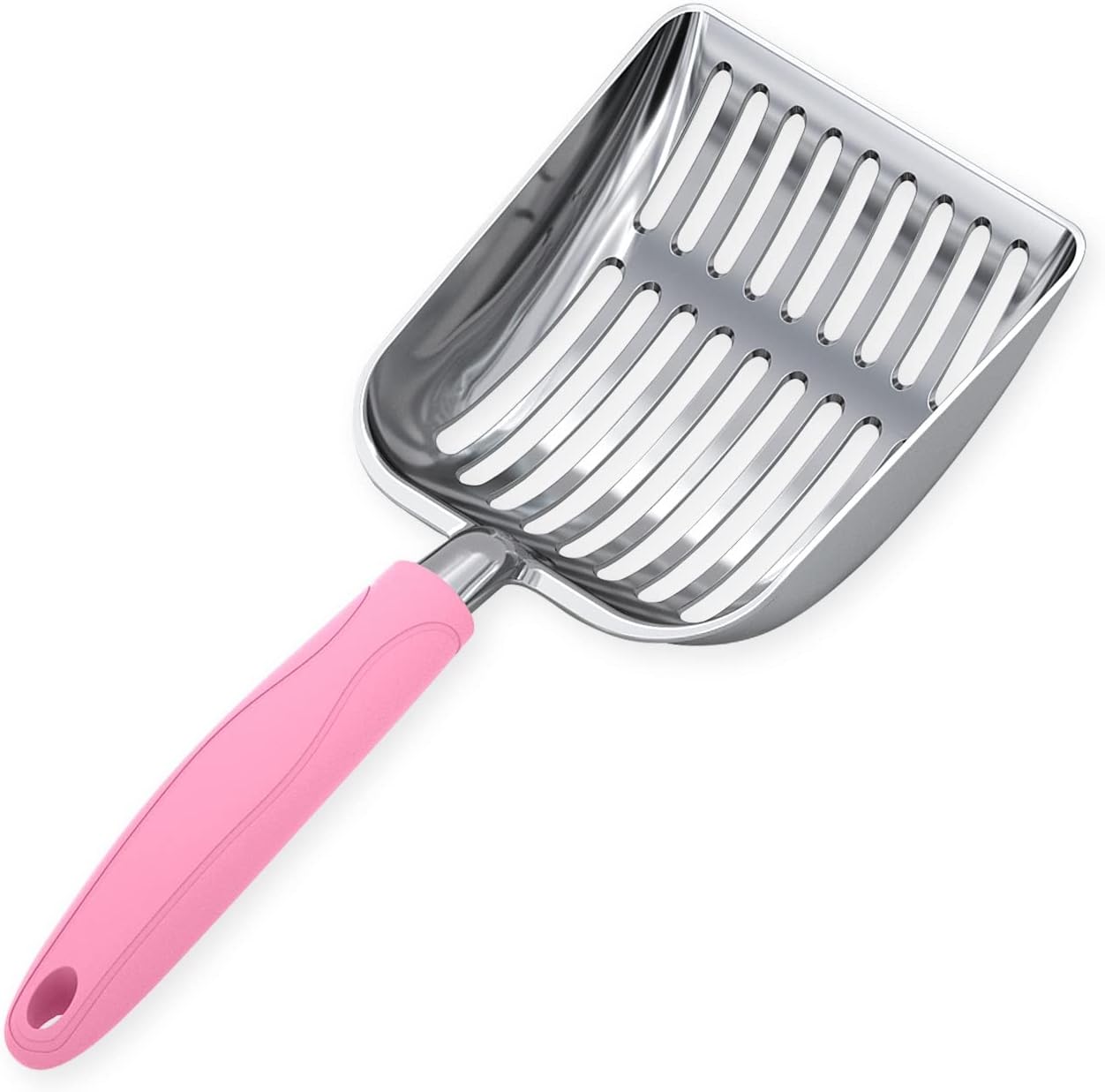 Cat Litter Scoop, Aluminum Alloy Sifter, Kitty Metal Scooper, Deep Shovel, Long Handle, Poop Sifting, Kitten Pooper Lifter, Durable, Heavy Duty, for Litter Box