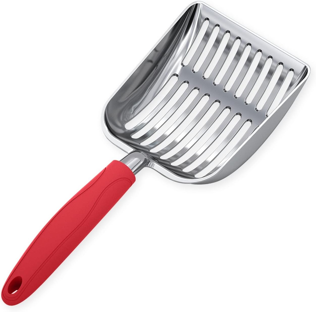 Cat Litter Scoop, Aluminum Alloy Sifter, Kitty Metal Scooper, Deep Shovel, Long Handle, Poop Sifting, Kitten Pooper Lifter, Durable, Heavy Duty, for Litter Box