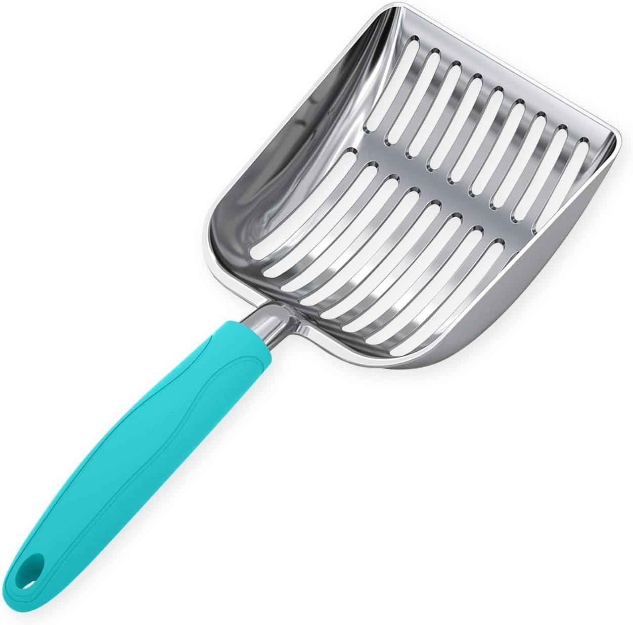 Cat Litter Scoop, Aluminum Alloy Sifter, Kitty Metal Scooper, Deep Shovel, Long Handle, Poop Sifting, Kitten Pooper Lifter, Durable, Heavy Duty, for Litter Box