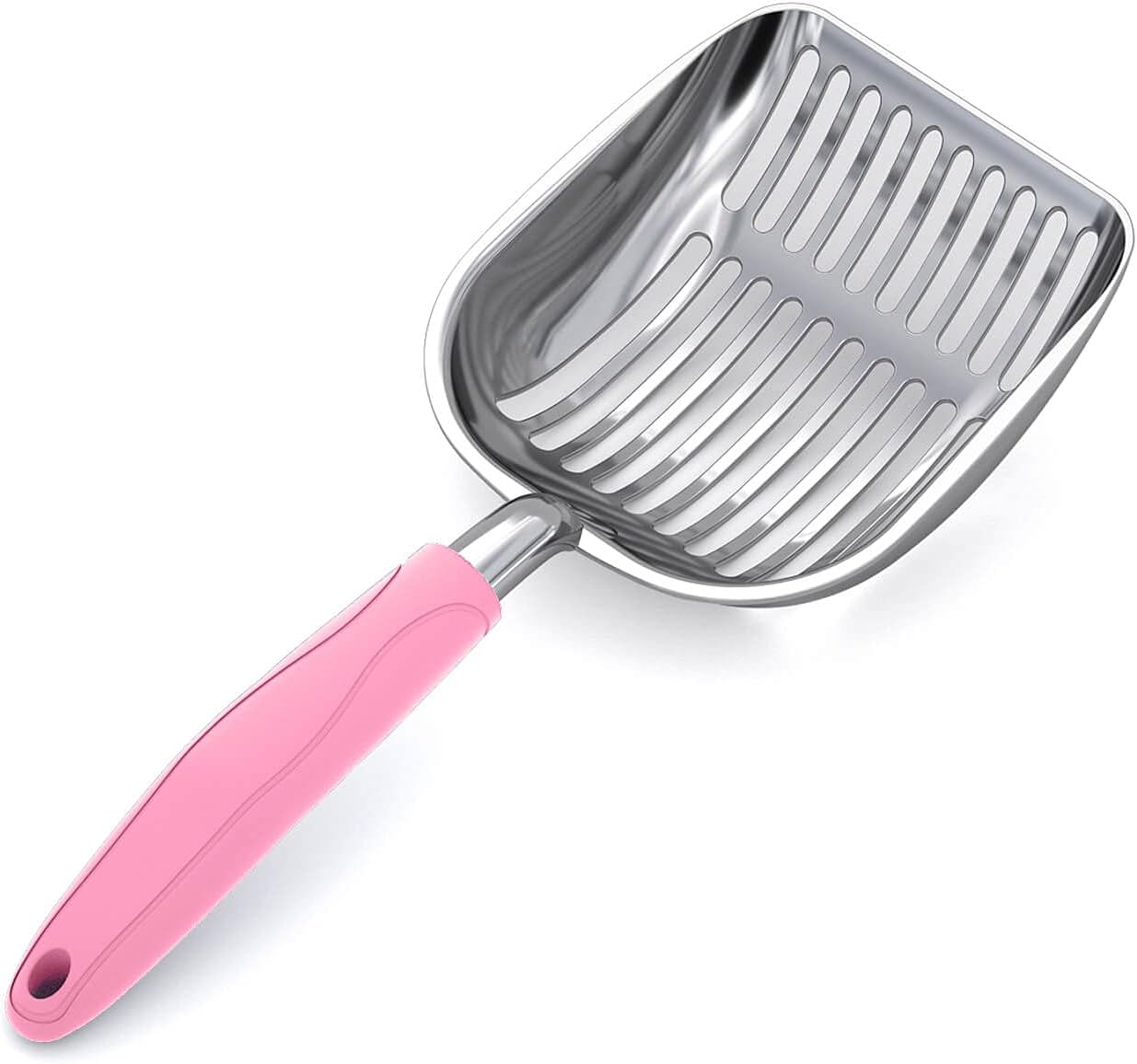 Cat Litter Scoop, Aluminum Alloy Sifter, Kitty Metal Scooper, Deep Shovel, Long Handle, Poop Sifting, Kitten Pooper Lifter, Durable, Heavy Duty, for Litter Box