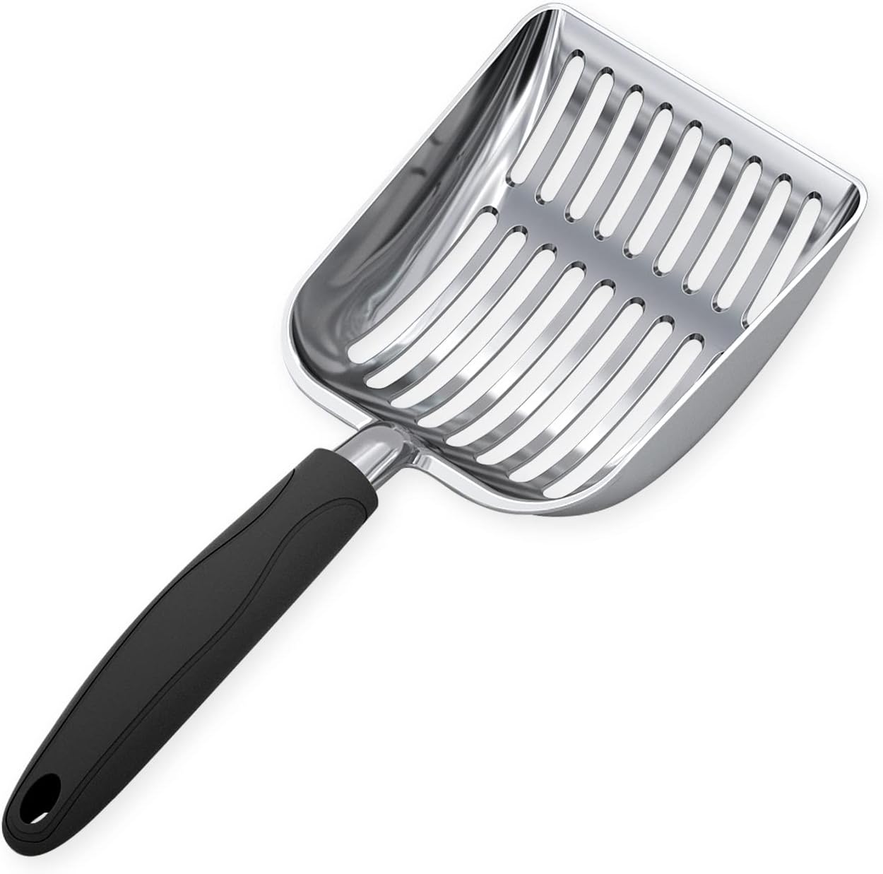 Cat Litter Scoop, Aluminum Alloy Sifter, Kitty Metal Scooper, Deep Shovel, Long Handle, Poop Sifting, Kitten Pooper Lifter, Durable, Heavy Duty, for Litter Box