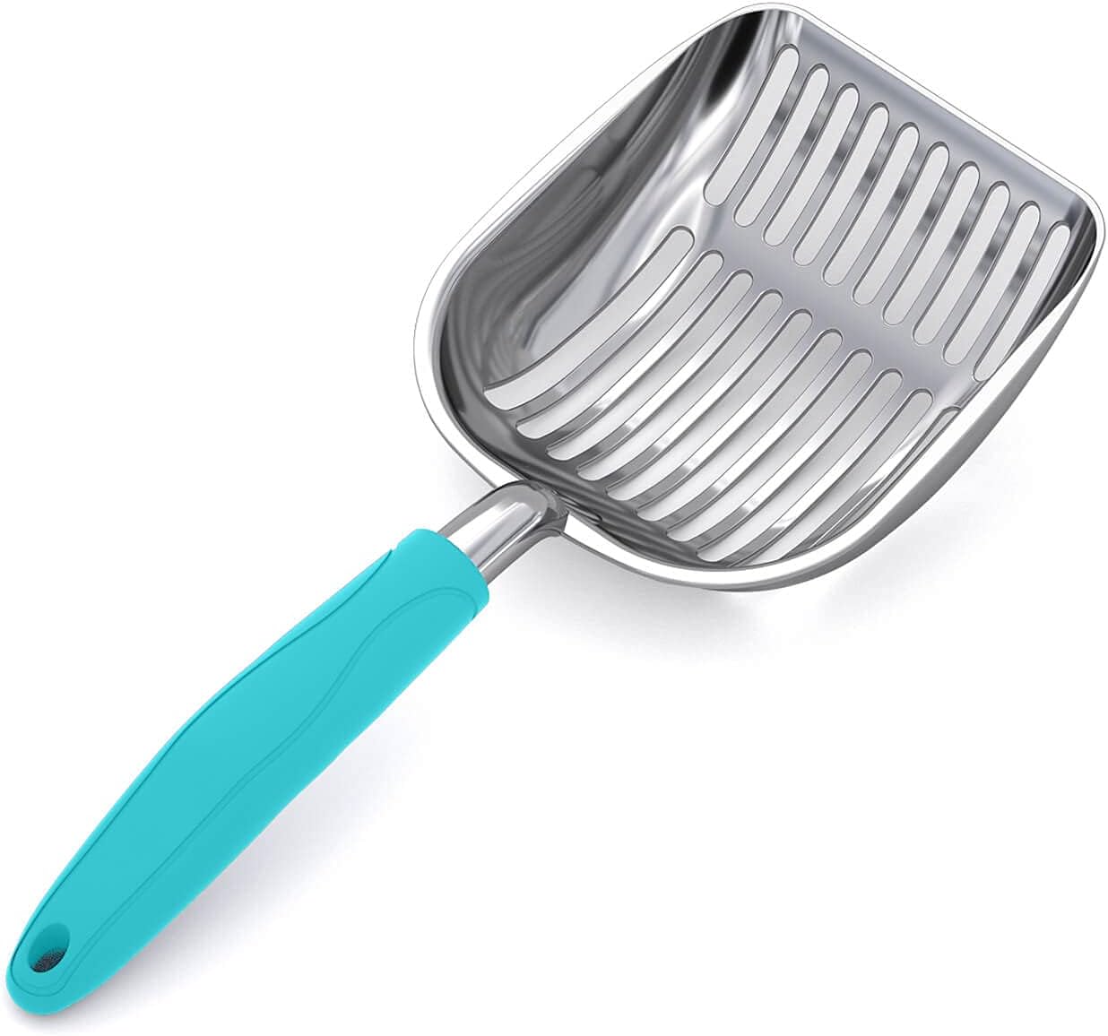 Cat Litter Scoop, Aluminum Alloy Sifter, Kitty Metal Scooper, Deep Shovel, Long Handle, Poop Sifting, Kitten Pooper Lifter, Durable, Heavy Duty, for Litter Box