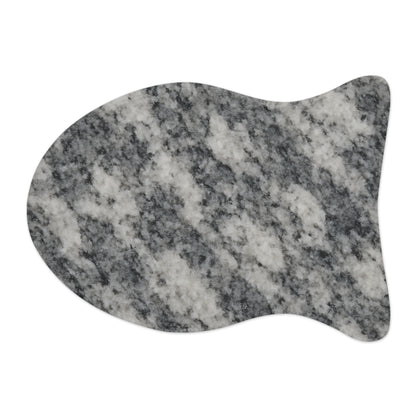 Stylish Grey Marble Pet Feeding Mat - Elegant Dog Dish Mat