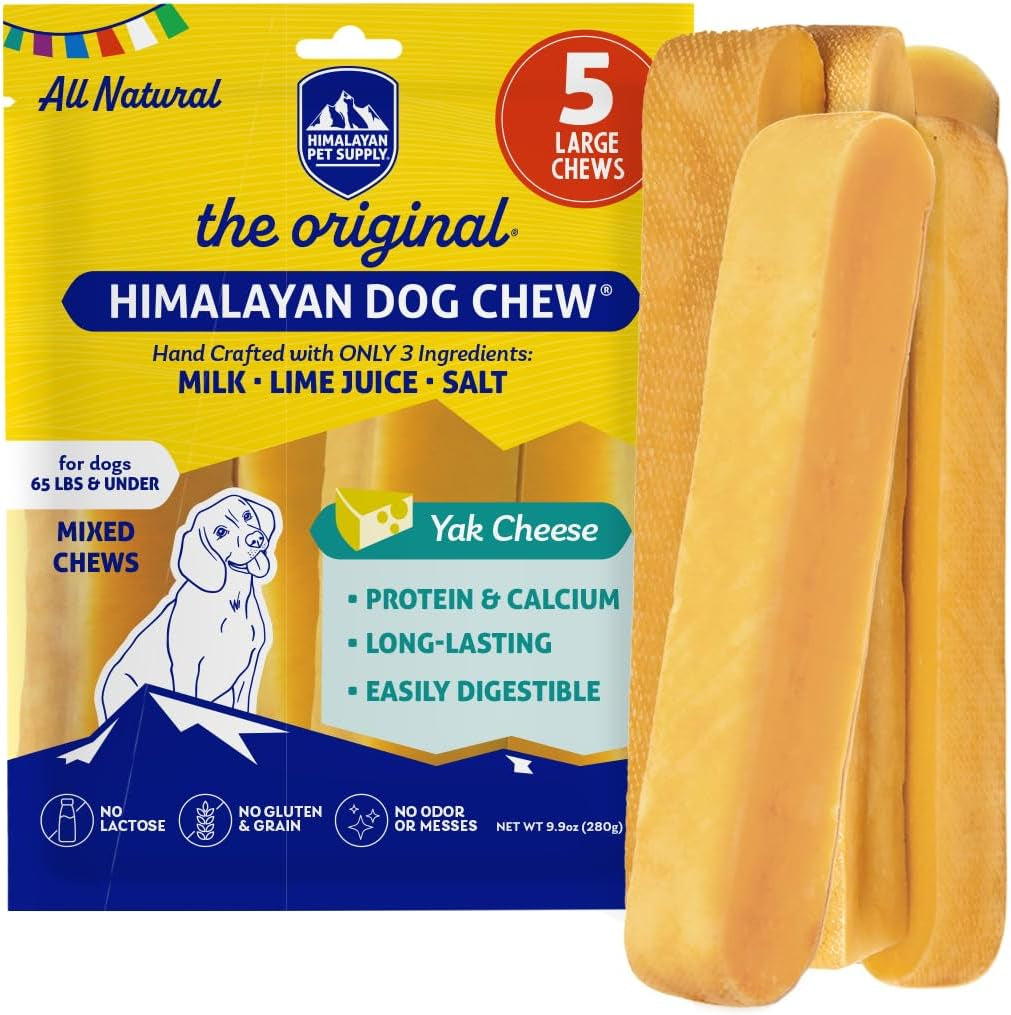 Original Yak Cheese Dog Chew, 3 Xl/Large Sticks, 3.3 Oz, Gluten Free, Healthy Dog Treats, Grain & Lactose Free 100% Natural, Long Lasting Chews for Dogs under 65 Lbs