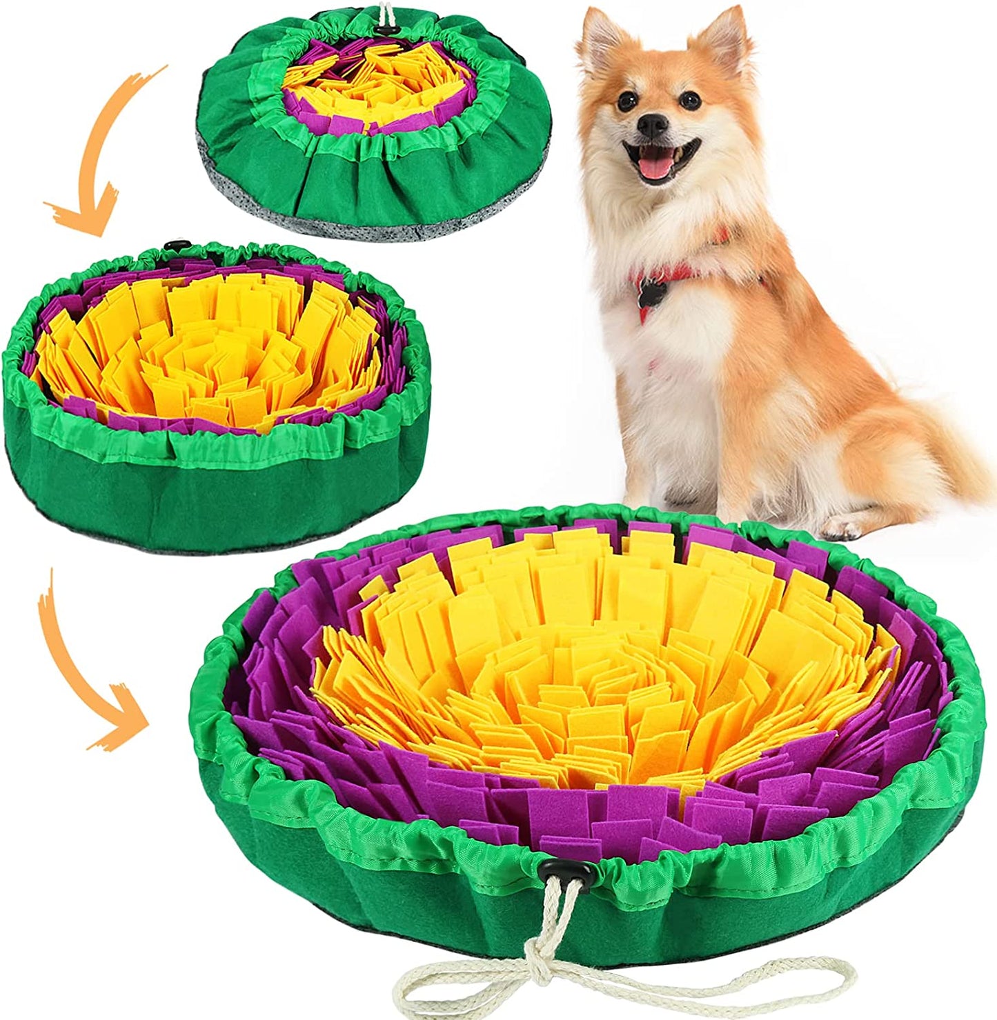 Snuffle Mat for Dogs, Interactive Sniff Mat for Slow Eating and Keep Busy, Adjustable Dog Digging Toys Encourages Natural Foraging Skills and Mental Stimulation