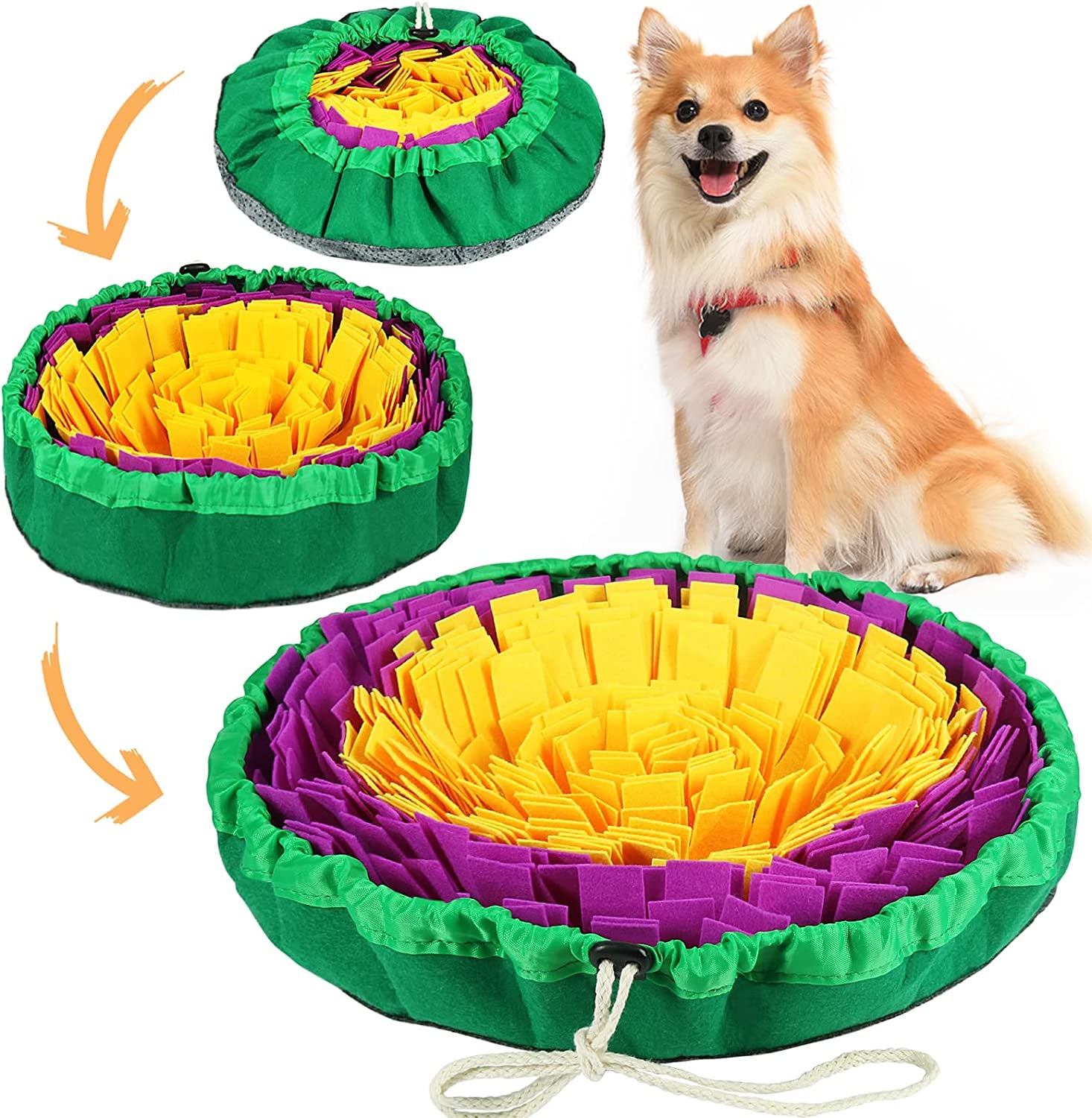 Snuffle Mat for Dogs, Interactive Sniff Mat for Slow Eating and Keep Busy, Adjustable Dog Digging Toys Encourages Natural Foraging Skills and Mental Stimulation