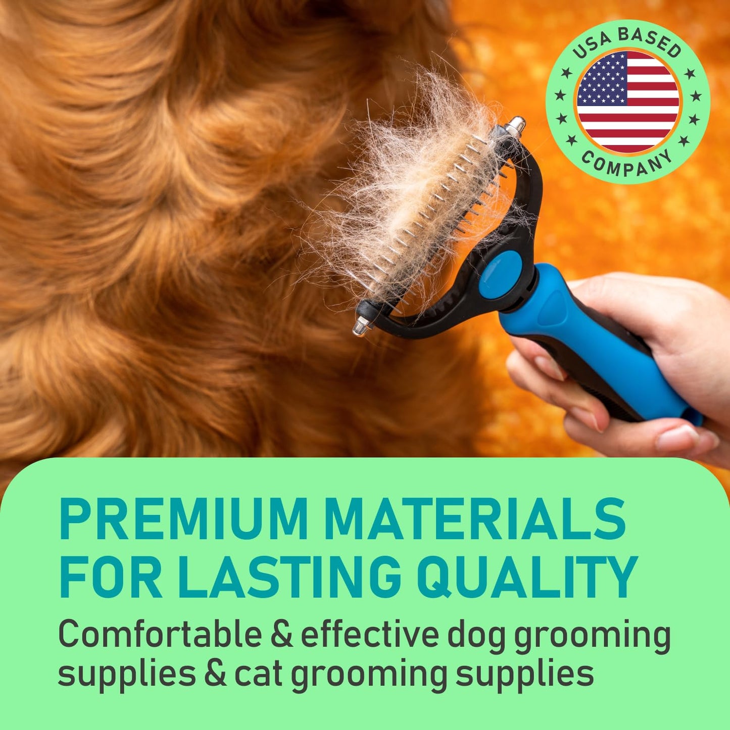 Original Pet Grooming Rake - Double-Sided Deshedding Dematting Tool, Undercoat Rake for Dogs & Cats, Extra-Wide Dog Grooming Brush & Deshedder Comb for Long Hair, Reduces Shedding 95%