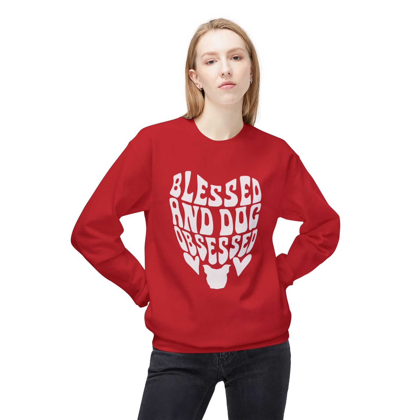 Blessed and Dog Obsessed Crewneck Sweatshirt for Dog Lovers
