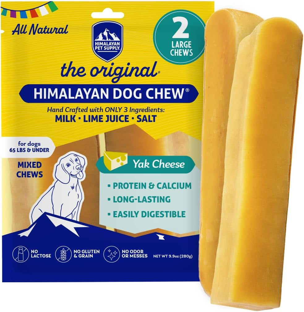 Original Yak Cheese Dog Chew, 3 Xl/Large Sticks, 3.3 Oz, Gluten Free, Healthy Dog Treats, Grain & Lactose Free 100% Natural, Long Lasting Chews for Dogs under 65 Lbs
