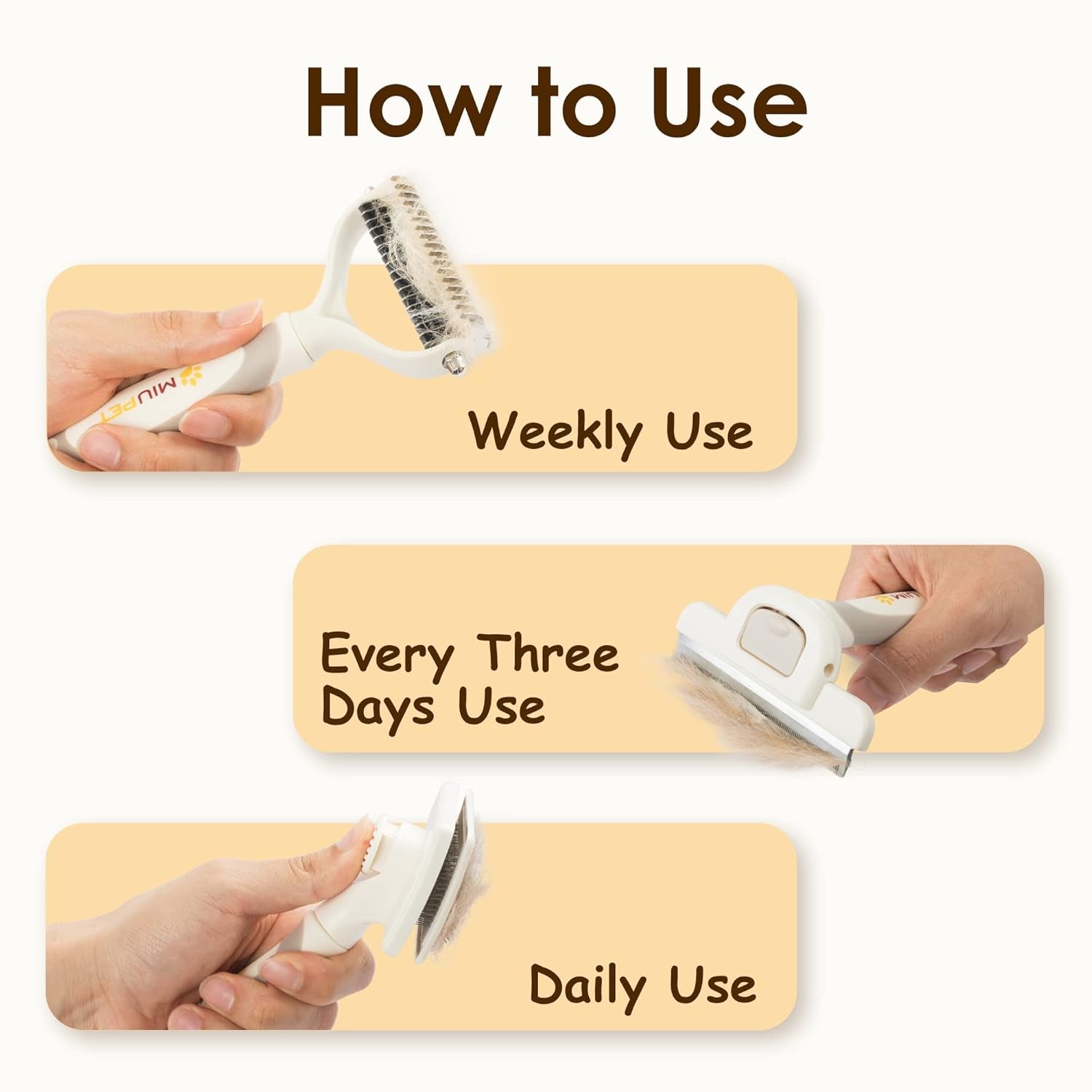 Professional Long-Haired Dog and Cat Grooming Kit - Deshedding and Slicker Brush Set 3 in 1 Gift Box for Long Hair Pets